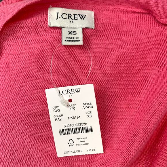 NWT J. Crew Factory Pink Linen Blend Open Front Cardigan Size XS - Picture 7 of 7